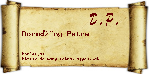 Dormány Petra névjegykártya